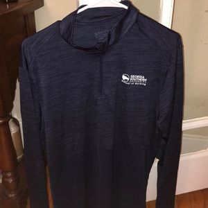 Lightweight blue athletic windbreaker